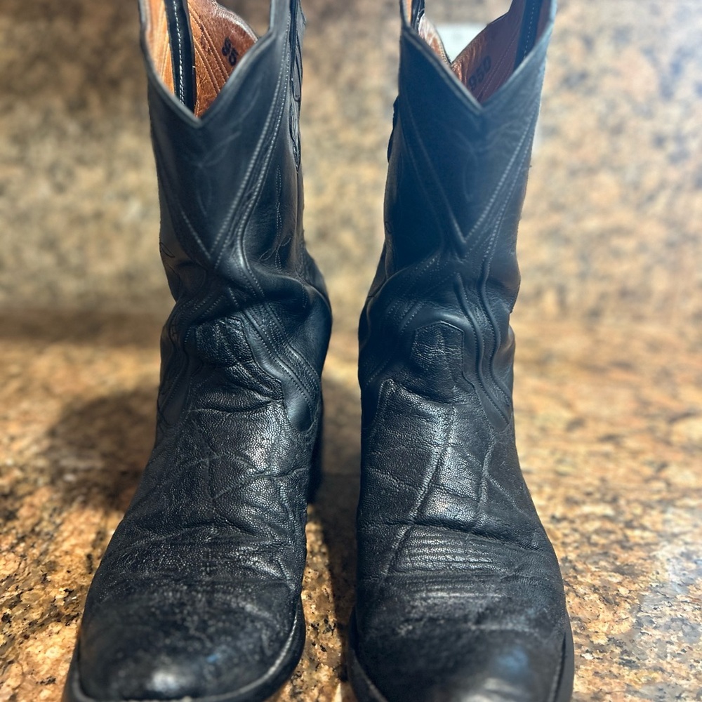Men's Vintage Black Elephant Cowboy Boots - Picture 14 of 16